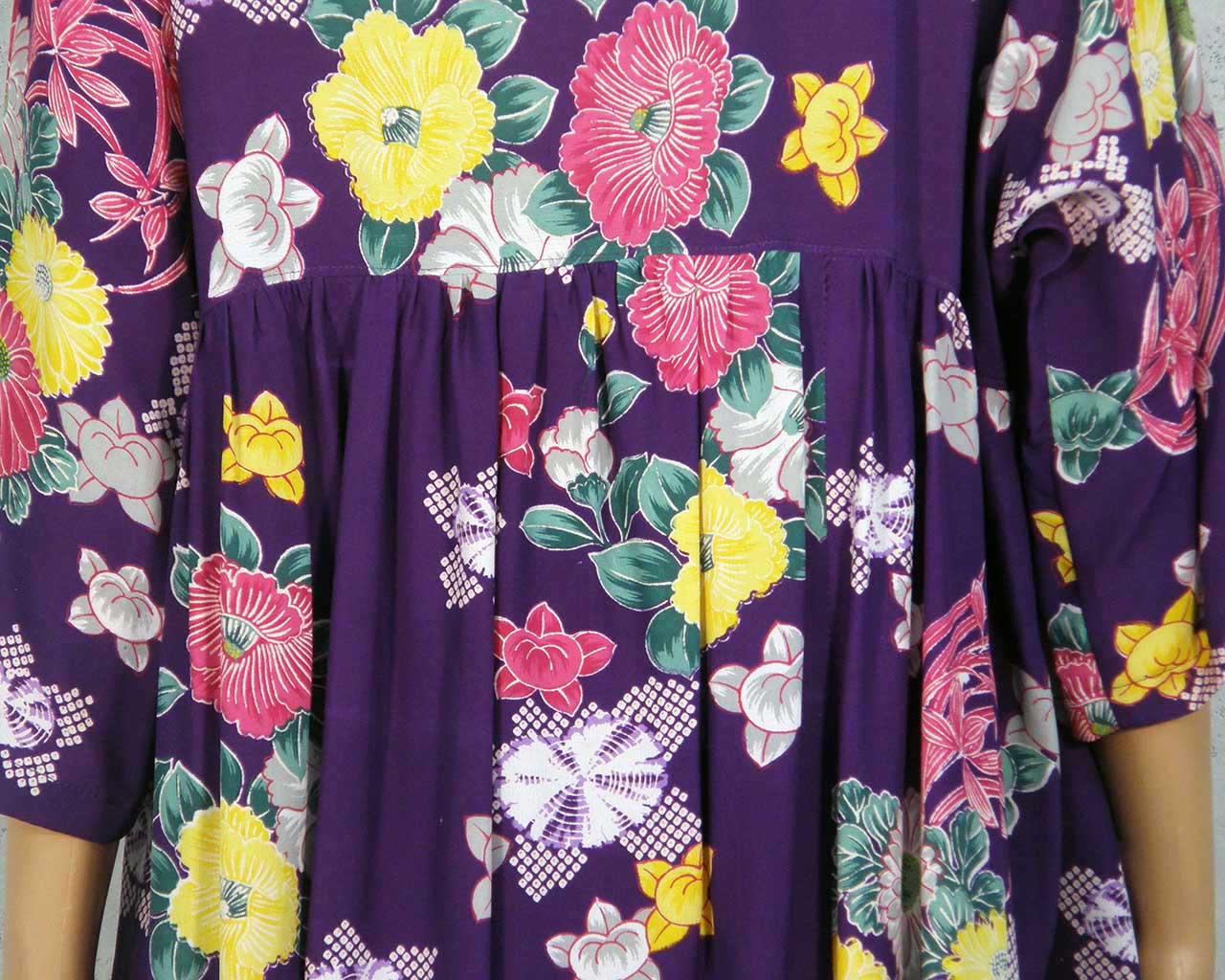 Balloon dress made of Ichikoshi Chirimen