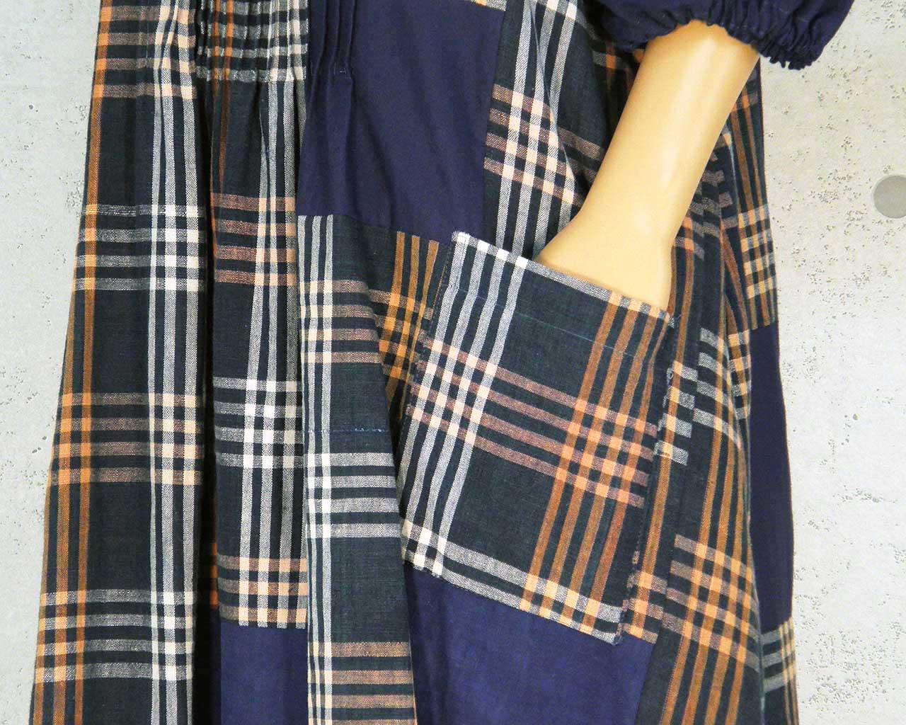 Tango cotton indigo-dyed dress