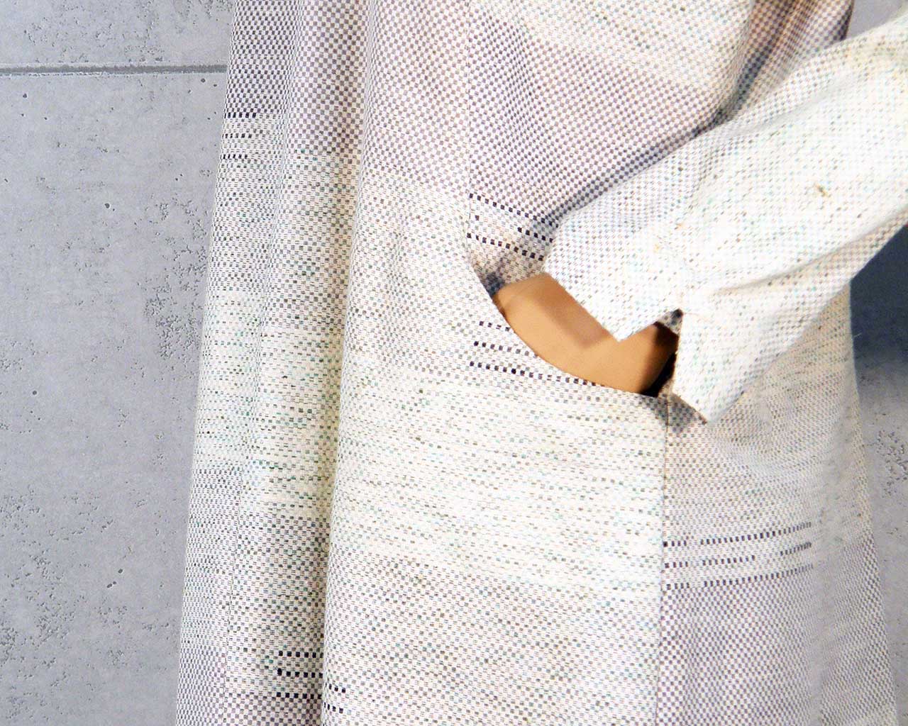 Kimono remake dress of hand-woven silk