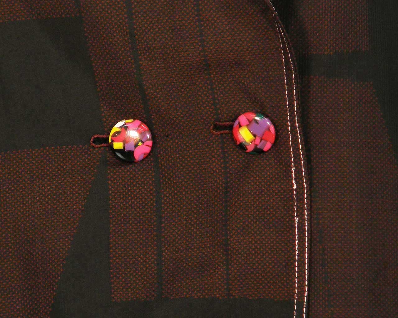 Mud Oshima tsumugi loofah collar coat