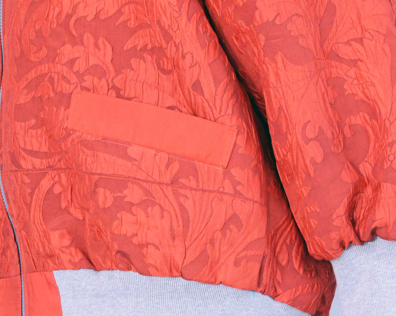 Bright red kimono remake blouson
