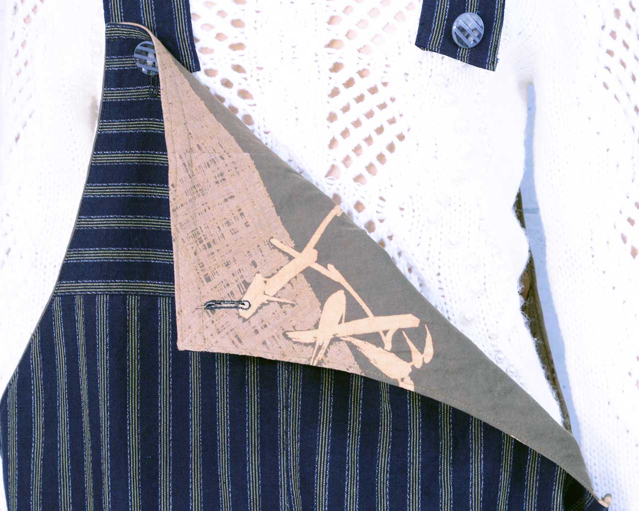 Remake salopettes made of striped cotton