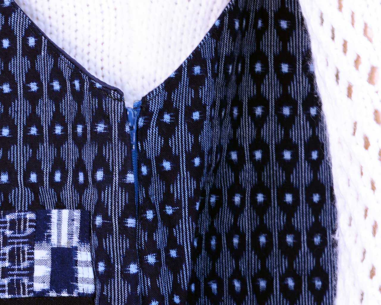 Indigo-dyed Kurume Kasuri Salopettes