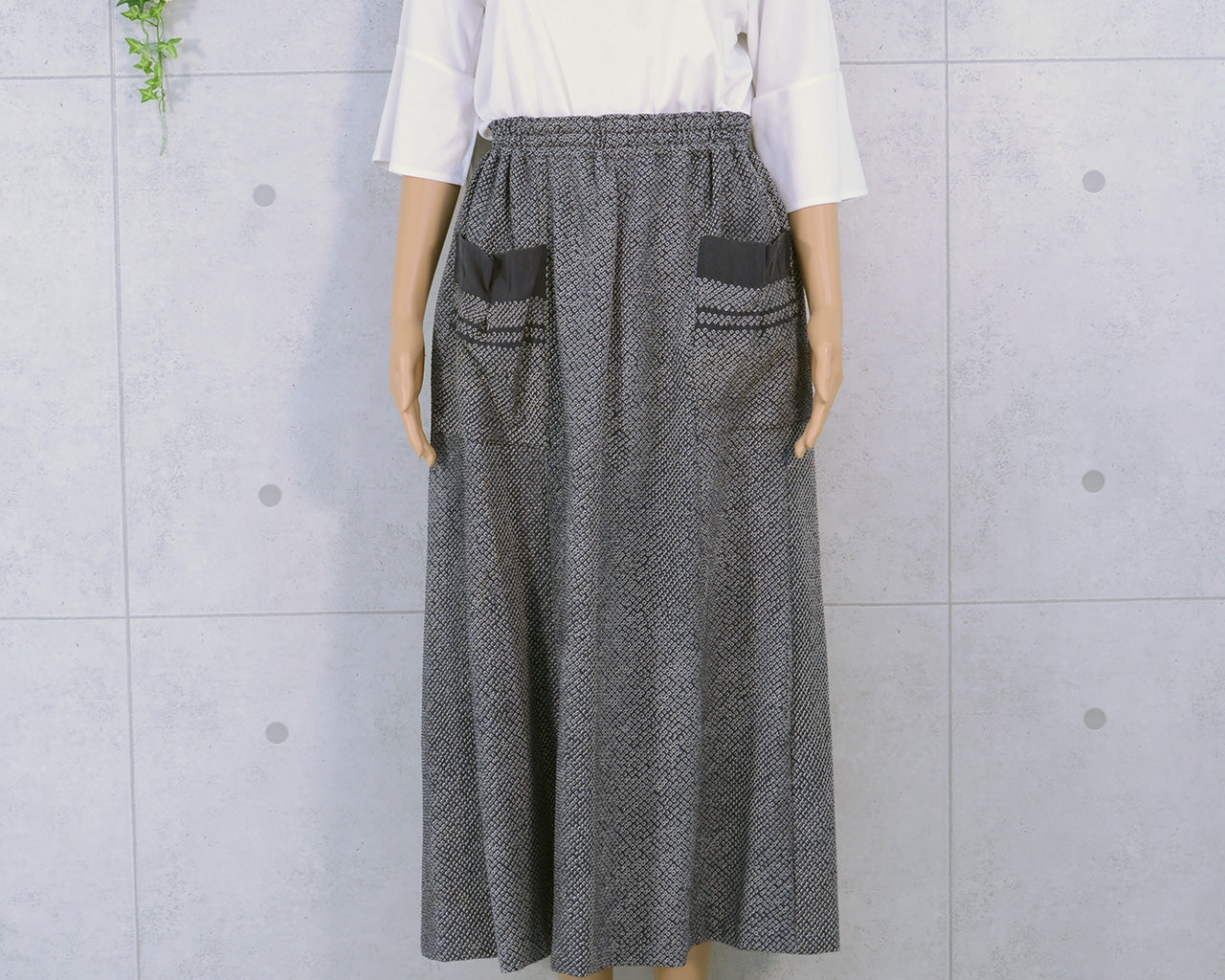 Kimono remake , handmade outlets ,skirt in hanten, kasuri