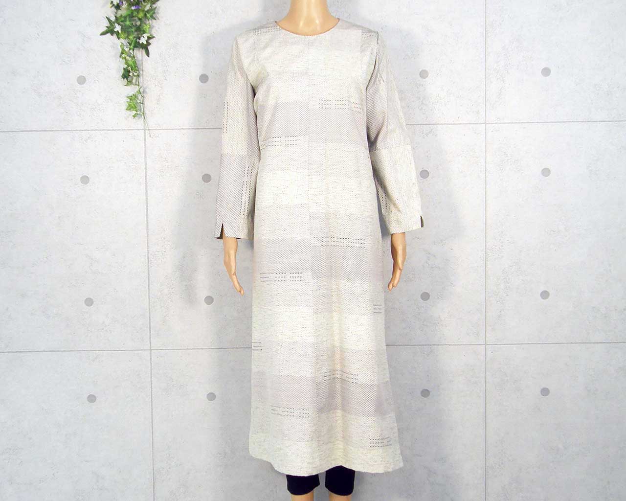 Kimono remake dress of hand-woven silk