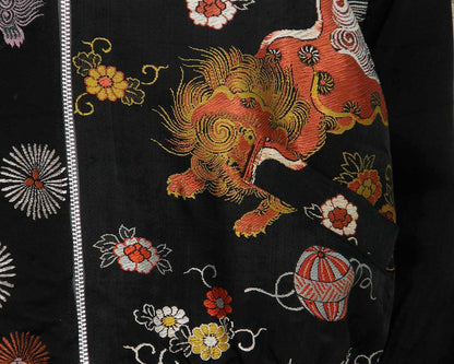 Kimono Remake Blouson with Karajishi Pattern