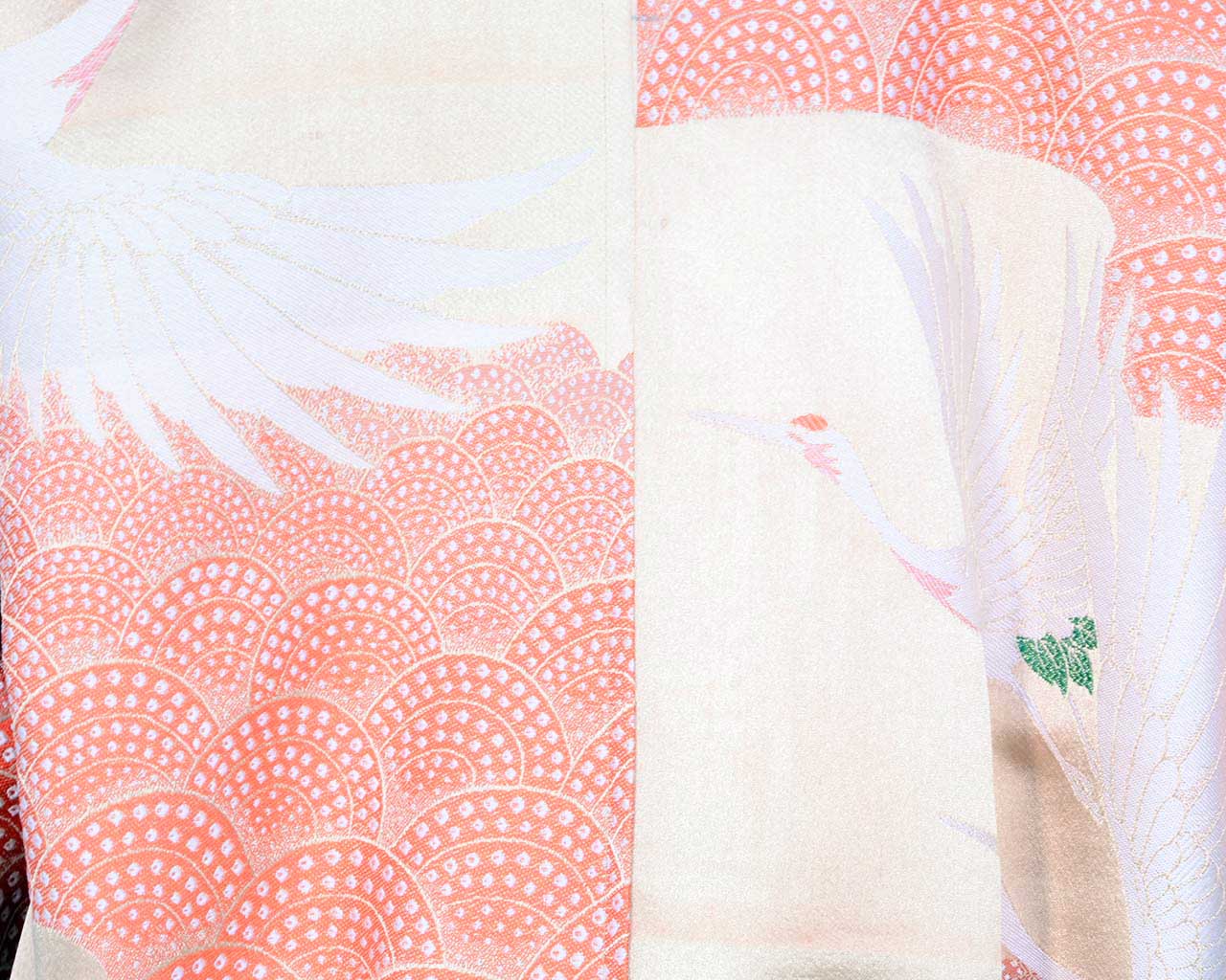 Kimono remake blouson of tanzaku crane