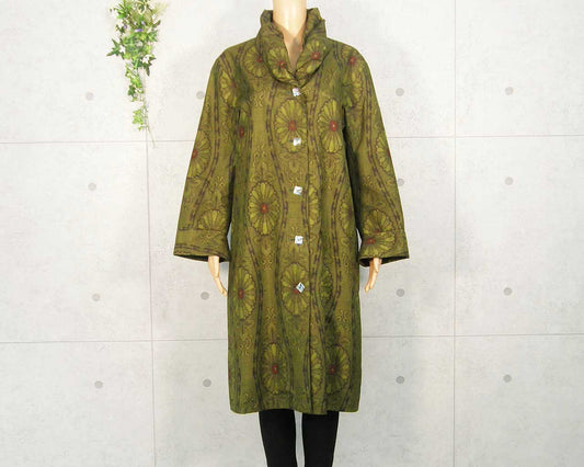 Oshima Tsumugi Coat Dyed with Plants and Trees