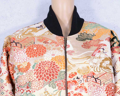 Kimono remake blouson for good luck