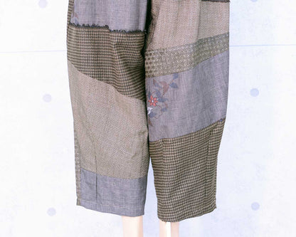 Oshima silk patchwork pants